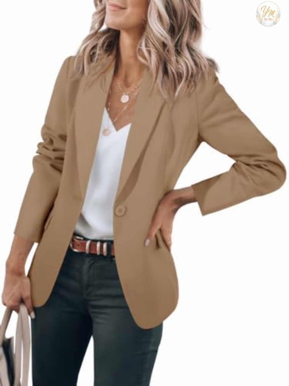 Women's Casual Blazer Long Sleeve Work Office Suit Jacket Notch Collar Flap